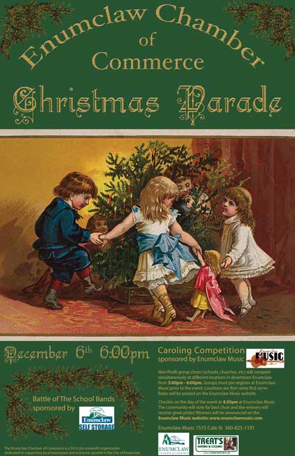 Poster for Enumclaw Chamber of Commerce Xmas Parade created in Photoshop
