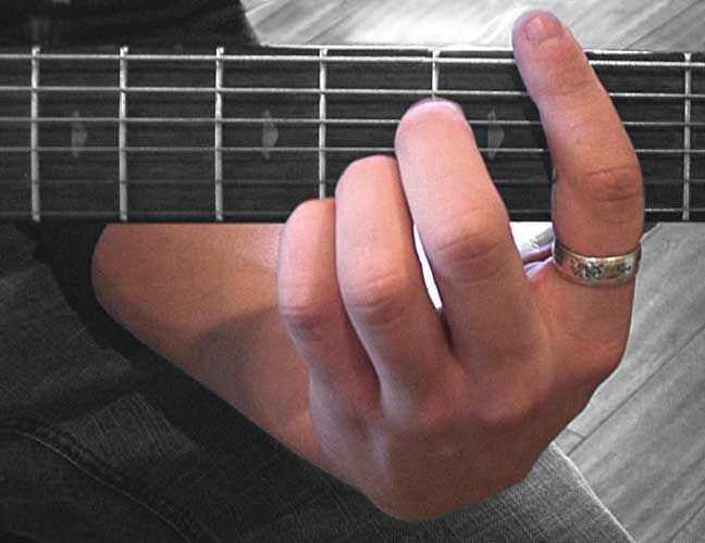 guitar player's hand