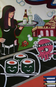 mural at sushi revolution 2008